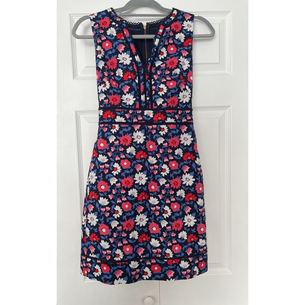 Kate spade red and blue floral dress. Size 0